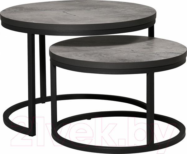Изображение товара Комплект журнальных столиков Мир стульев №6 (мрамор марквина синий пластик/графит)