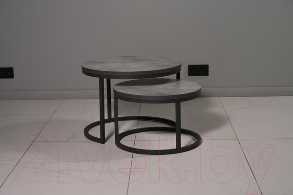 Изображение товара Комплект журнальных столиков Мир стульев №6 (мрамор марквина синий пластик/графит)