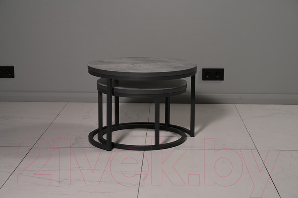 Изображение товара Комплект журнальных столиков Мир стульев №6 (мрамор марквина синий пластик/графит)