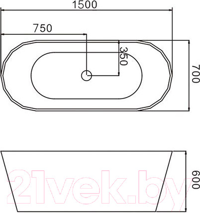 Изображение товара Ванна акриловая Grossman GR-2701B Forta 150x70