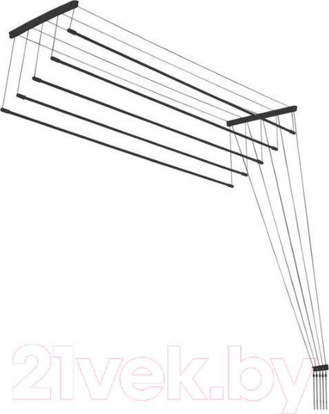 Изображение товара Сушилка для белья Comfort Alumin Group Потолочная 5 прутьев Black Style 130см (алюминий)