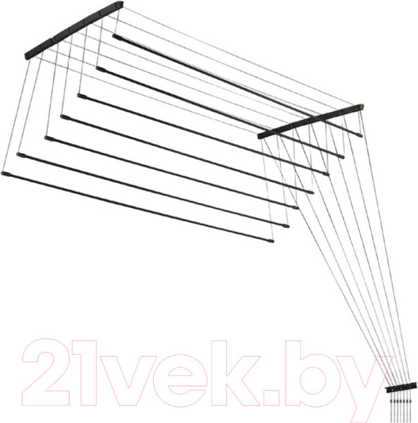 Изображение товара Сушилка для белья Comfort Alumin Group Потолочная 7 прутьев Black Style 220см (алюминий)