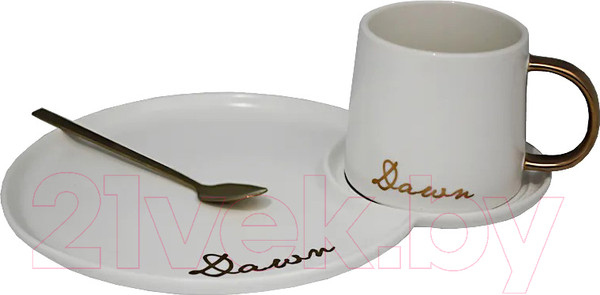 Изображение товара Чашка с блюдцем Lenardi 106-029 (с ложкой)