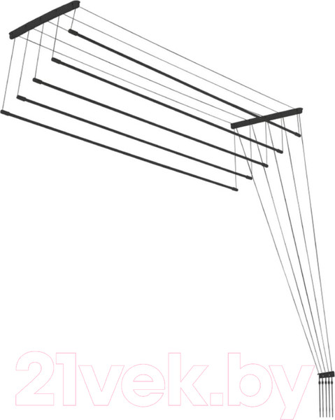 Изображение товара Сушилка для белья Comfort Alumin Group Потолочная 5 прутьев Black Diamond 150см (алюминий)