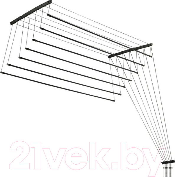 Изображение товара Сушилка для белья Comfort Alumin Group Потолочная 7 прутьев Black Diamond 110см (алюминий)