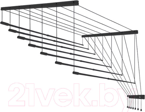 Изображение товара Сушилка для белья Comfort Alumin Group Потолочная 7 прутьев Black Style Telescop 140-250см (алюминий)