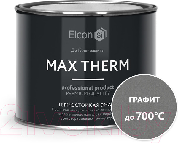 Изображение товара Эмаль Elcon Термостойкая до 700C (400г, графит)
