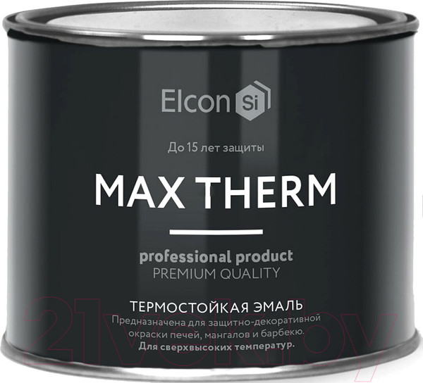 Изображение товара Эмаль Elcon Термостойкая до 700C (400г, серебристый)