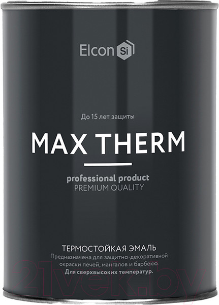 Изображение товара Эмаль Elcon Термостойкая до 1200C (800г, черный)