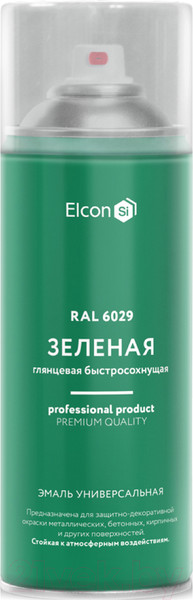 Изображение товара Эмаль Elcon Универсальная акриловая RAL 6029 глянцевый (520мл, зеленый)
