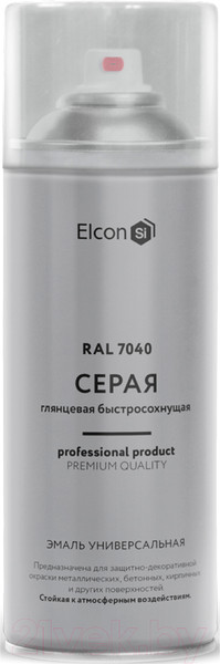 Изображение товара Эмаль Elcon Универсальная акриловая RAL 7040 глянцевый (520мл, серый)