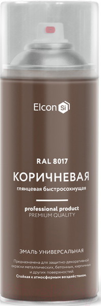 Изображение товара Эмаль Elcon Универсальная акриловая RAL 8017 глянцевый (520мл, коричневый)