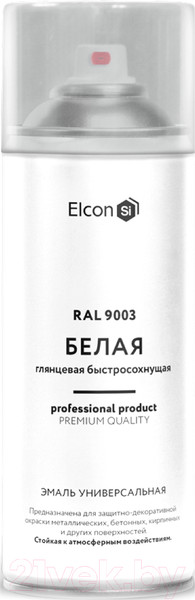 Изображение товара Эмаль Elcon Универсальная акриловая RAL 9003 глянцевый (520мл, белый)