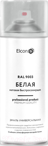 Изображение товара Эмаль Elcon Универсальная акриловая RAL 9003 матовый (520мл, белый)