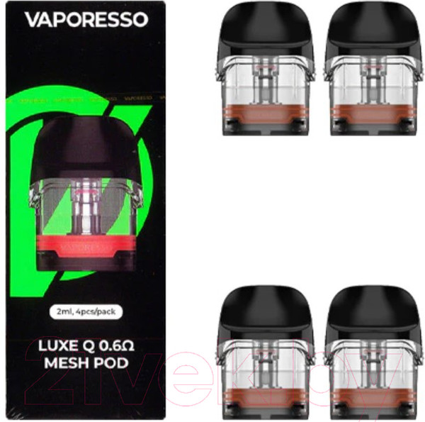 Изображение товара Набор картриджей для электронного парогенератора Vaporesso Luxe Q Luxe QS Mesh 0.6 Ом (2мл, 4шт)