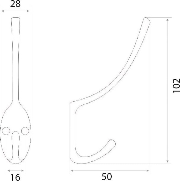 Изображение товара Крючок для одежды Trodos ZY-703А 2-рожковый сплав ЦАМ (золото)