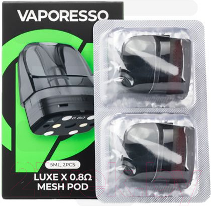 Изображение товара Набор картриджей для электронного парогенератора Vaporesso Luxe X Mesh 0.8 Ом 16W (5мл, 2шт)