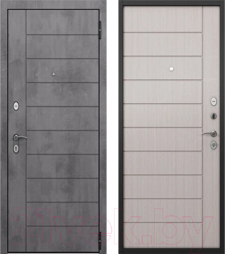 Изображение товара Входная дверь Mastino H1 Home Eco PP 96x205 (правая, черный муар металлик/бетон темный/бьянко ларче)