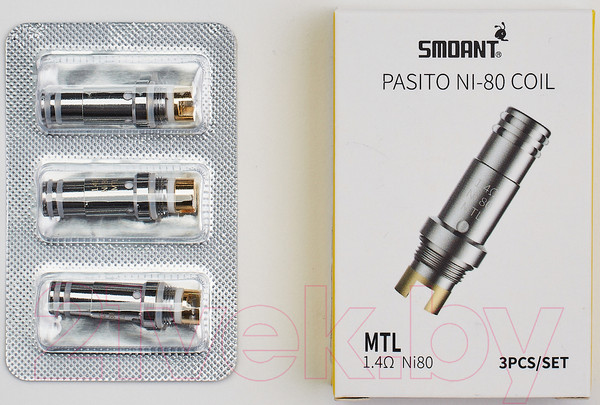 Изображение товара Набор испарителей Smoant Pasito MTL-Ni80 1.4 Ом / 11325 (3шт)