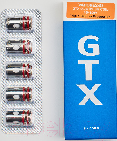 Изображение товара Набор испарителей Vaporesso GTX 2 Mesh 0.2 Ом (5шт)