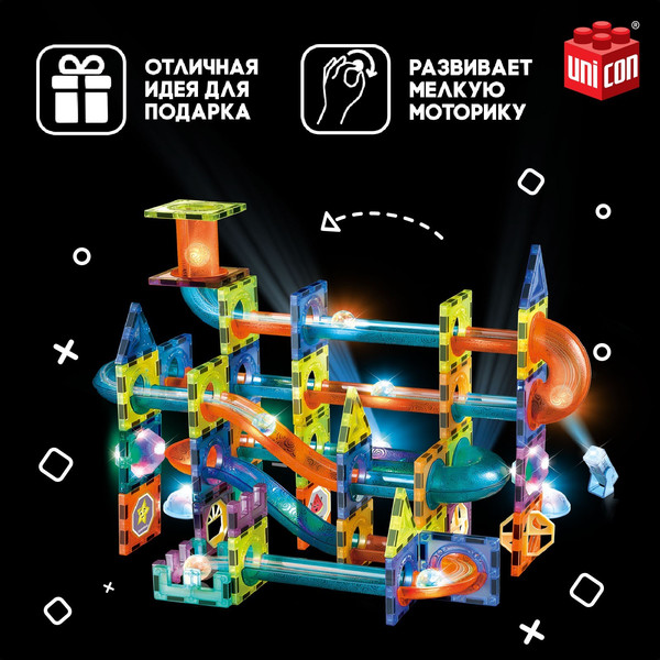 Изображение товара Конструктор магнитный Unicon Магникс / 9444944 (110эл)