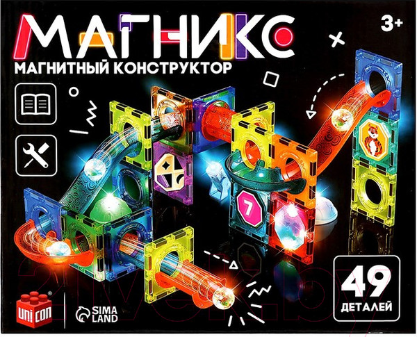 Изображение товара Конструктор магнитный Unicon Магникс / 9444940 (49эл)