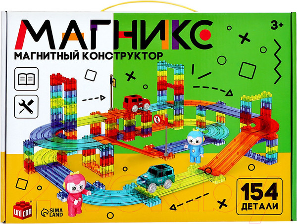 Изображение товара Конструктор магнитный Unicon Магникс / 9444946 (154эл)