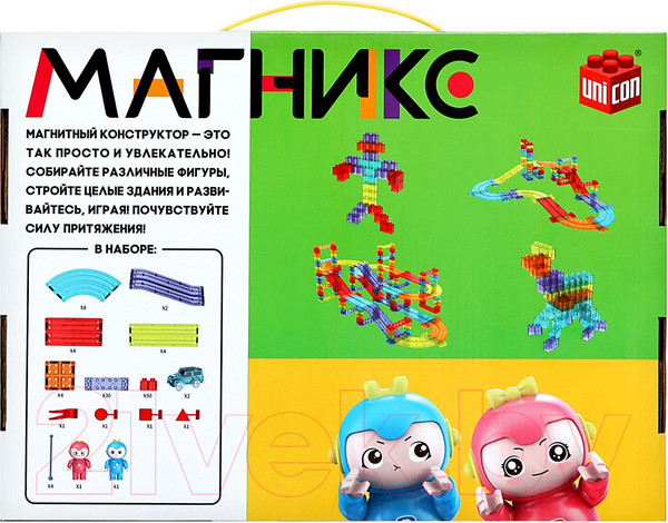 Изображение товара Конструктор магнитный Unicon Магникс / 9444946 (154эл)