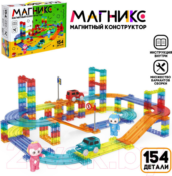 Изображение товара Конструктор магнитный Unicon Магникс / 9444946 (154эл)