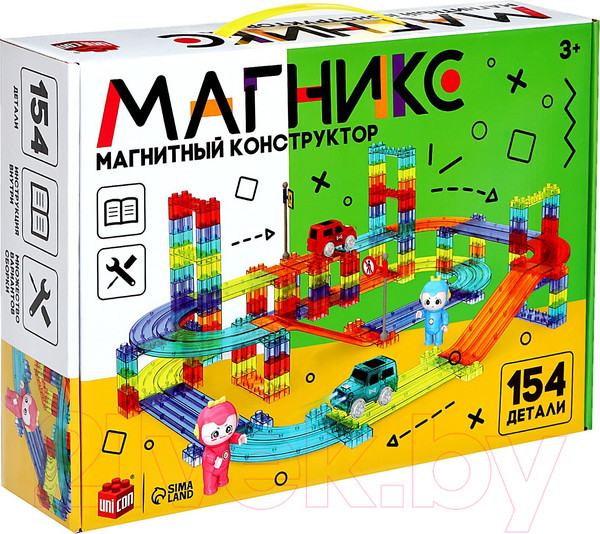 Изображение товара Конструктор магнитный Unicon Магникс / 9444946 (154эл)