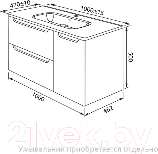 Изображение товара Тумба под умывальник IDDIS Edifice EDI10D0i95