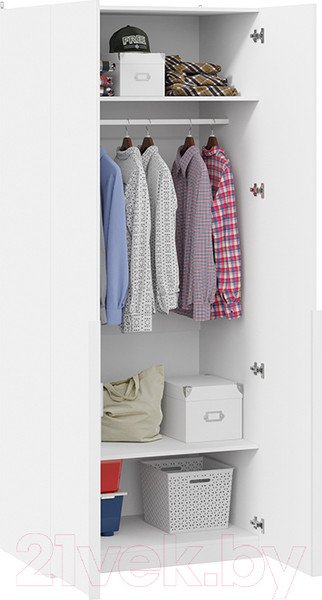 Изображение товара Шкаф ТриЯ Порто СМ-393.07.003 с 2 глухими дверями (белый жемчуг/белый софт)