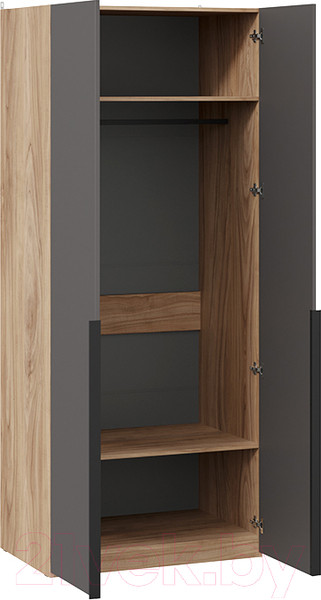 Изображение товара Шкаф ТриЯ Порто СМ-393.07.003 с 2 глухими дверями (яблоня беллуно/графит софт)