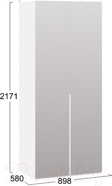 Изображение товара Шкаф ТриЯ Порто СМ-393.07.004 с 2 зеркальными дверями (белый жемчуг/белый жемчуг)