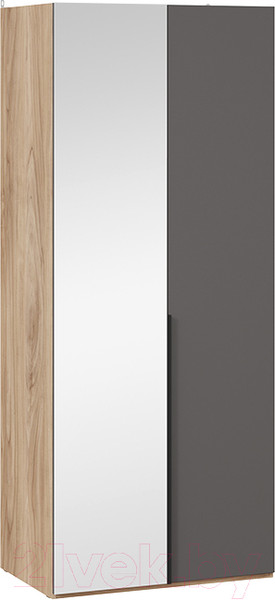 Изображение товара Шкаф ТриЯ Порто СМ-393.07.005 с 1 глухой и 1 зеркальной дверями (яблоня беллуно/графит софт)