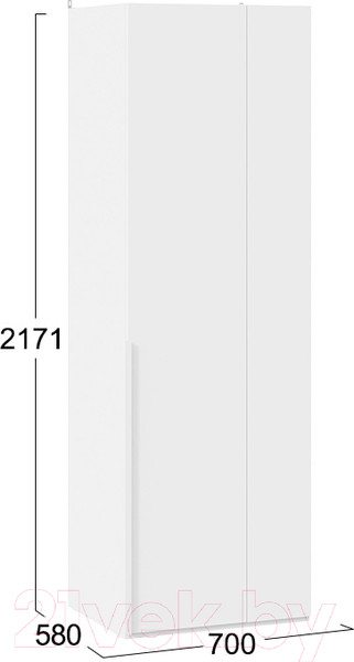 Изображение товара Шкаф ТриЯ Порто СМ-393.07.006 с 1 глухой дверью (белый жемчуг/белый софт)