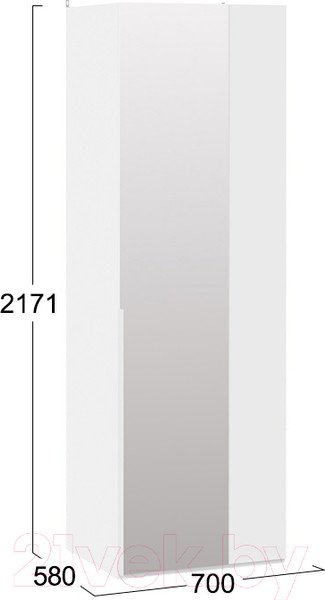 Изображение товара Шкаф ТриЯ Порто СМ-393.07.007 с 1 зеркальной дверью (белый жемчуг/белый жемчуг)