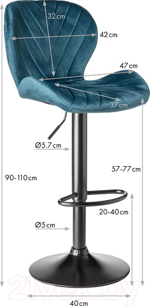 Изображение товара Стул барный Mio Tesoro Гарда BS-035V (синий)
