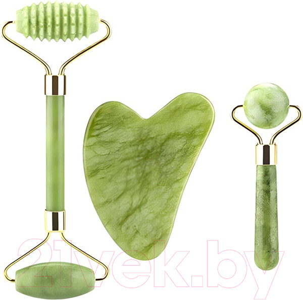 Изображение товара Массажный набор для лица Nail Art Нефрит (3пр, зеленый)