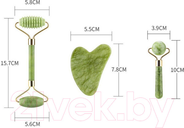 Изображение товара Массажный набор для лица Nail Art Нефрит (3пр, зеленый)