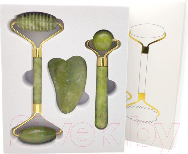 Изображение товара Массажный набор для лица Nail Art Нефрит (3пр, зеленый)