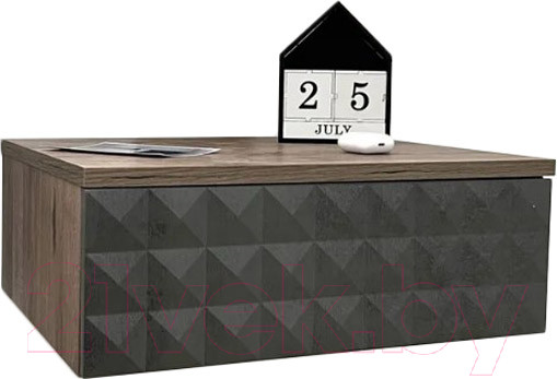 Изображение товара Прикроватная тумба Shtabe Simple 7000 эко (графит/дуб веллингтон)