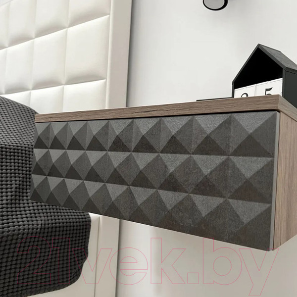 Изображение товара Прикроватная тумба Shtabe Simple 7000 эко (графит/дуб веллингтон)