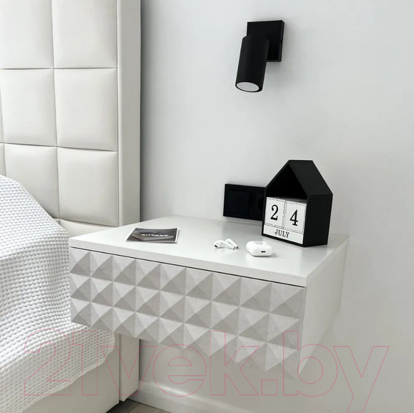 Изображение товара Прикроватная тумба Shtabe Simple 7000 эко (травертин/белый)