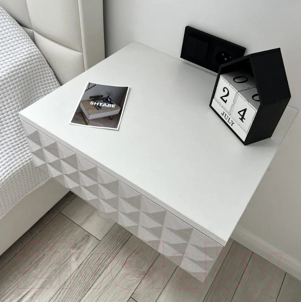 Изображение товара Прикроватная тумба Shtabe Simple 7000 эко (травертин/белый)