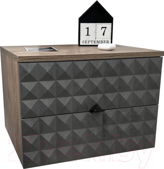 Изображение товара Прикроватная тумба Shtabe Simple 7002 эко (графит/дуб веллингтон)