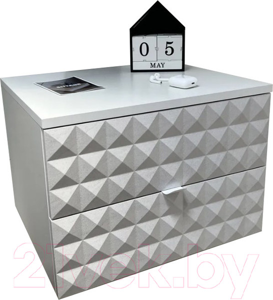 Изображение товара Прикроватная тумба Shtabe Simple 7002 эко (травертин/белый)