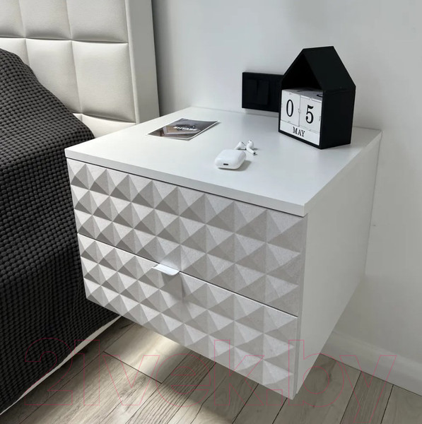 Изображение товара Прикроватная тумба Shtabe Simple 7002 эко (травертин/белый)