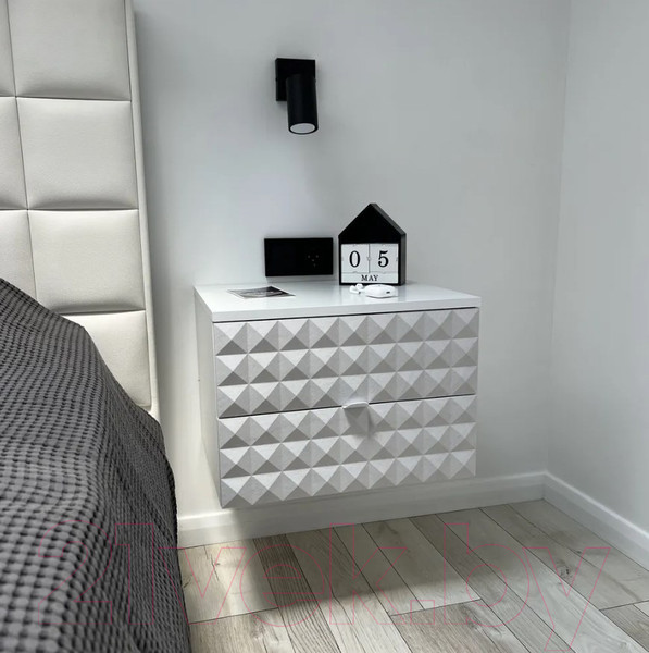 Изображение товара Прикроватная тумба Shtabe Simple 7002 эко (травертин/белый)