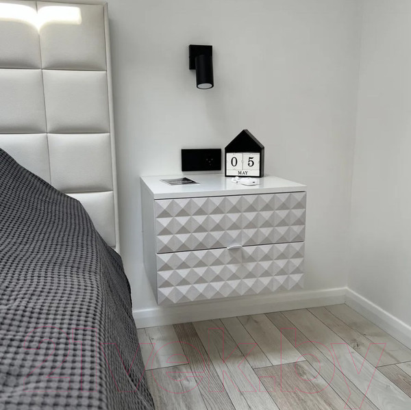 Изображение товара Прикроватная тумба Shtabe Simple 7002 эко (травертин/белый)